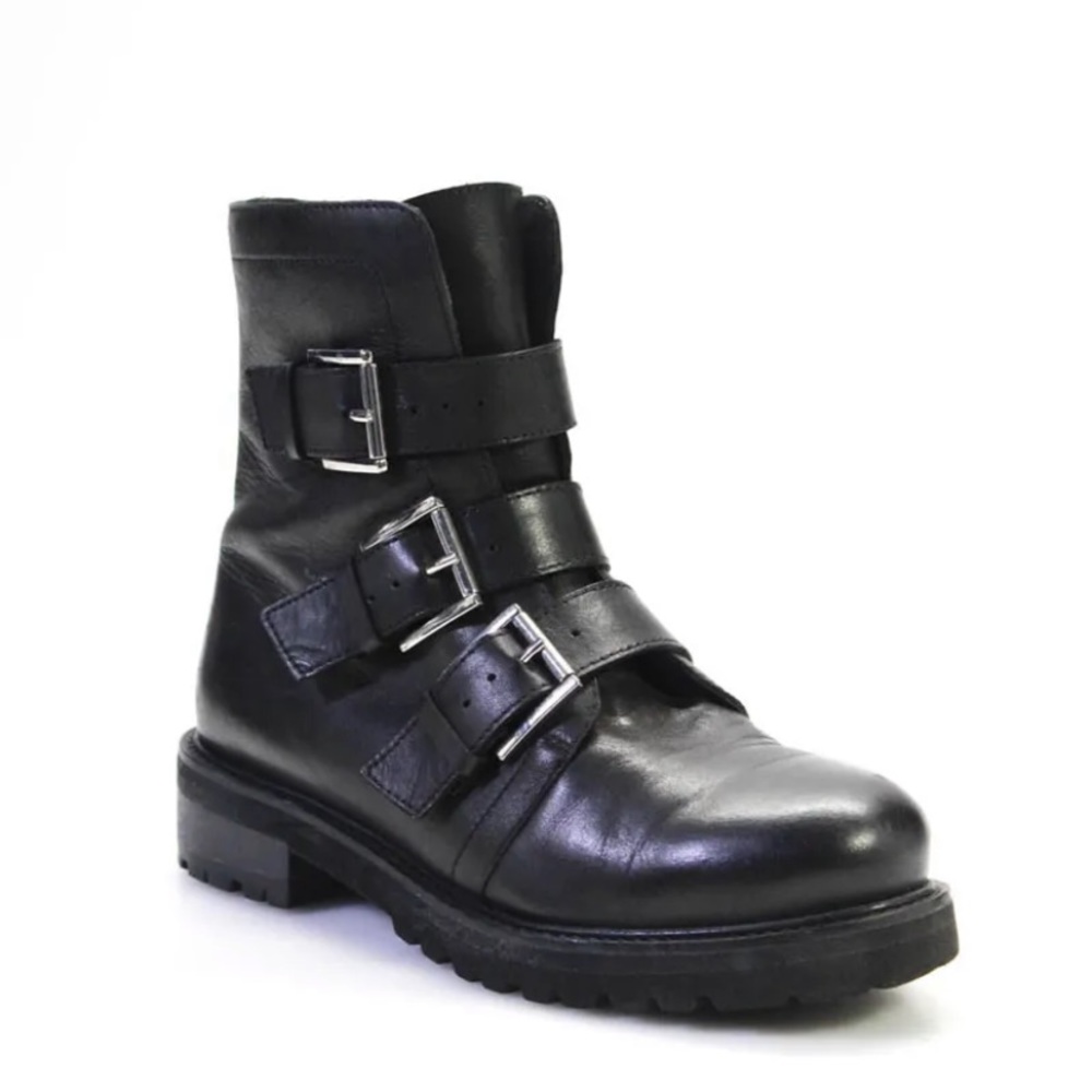 Seychelles black buckle leather boots 7